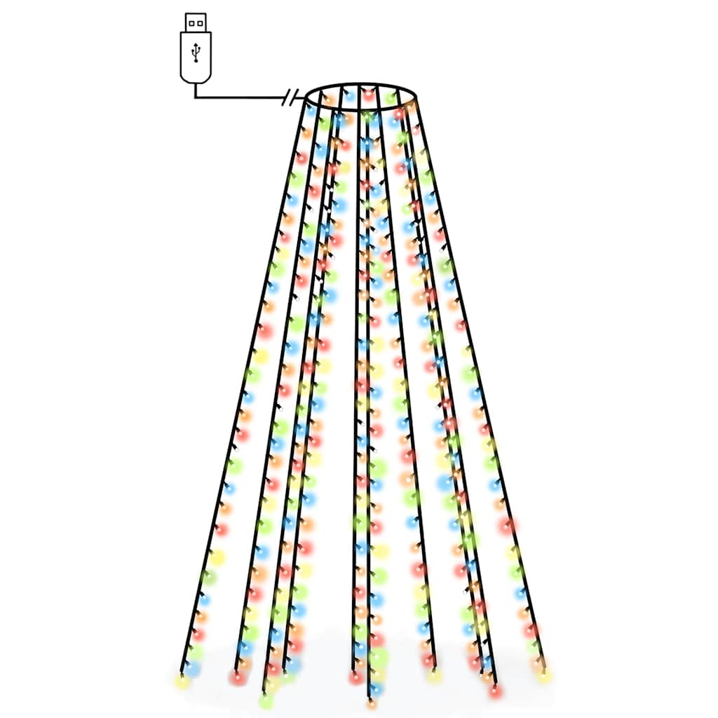 Rete di Luce per Albero di Natale 250 LED Multicolore 250 cm