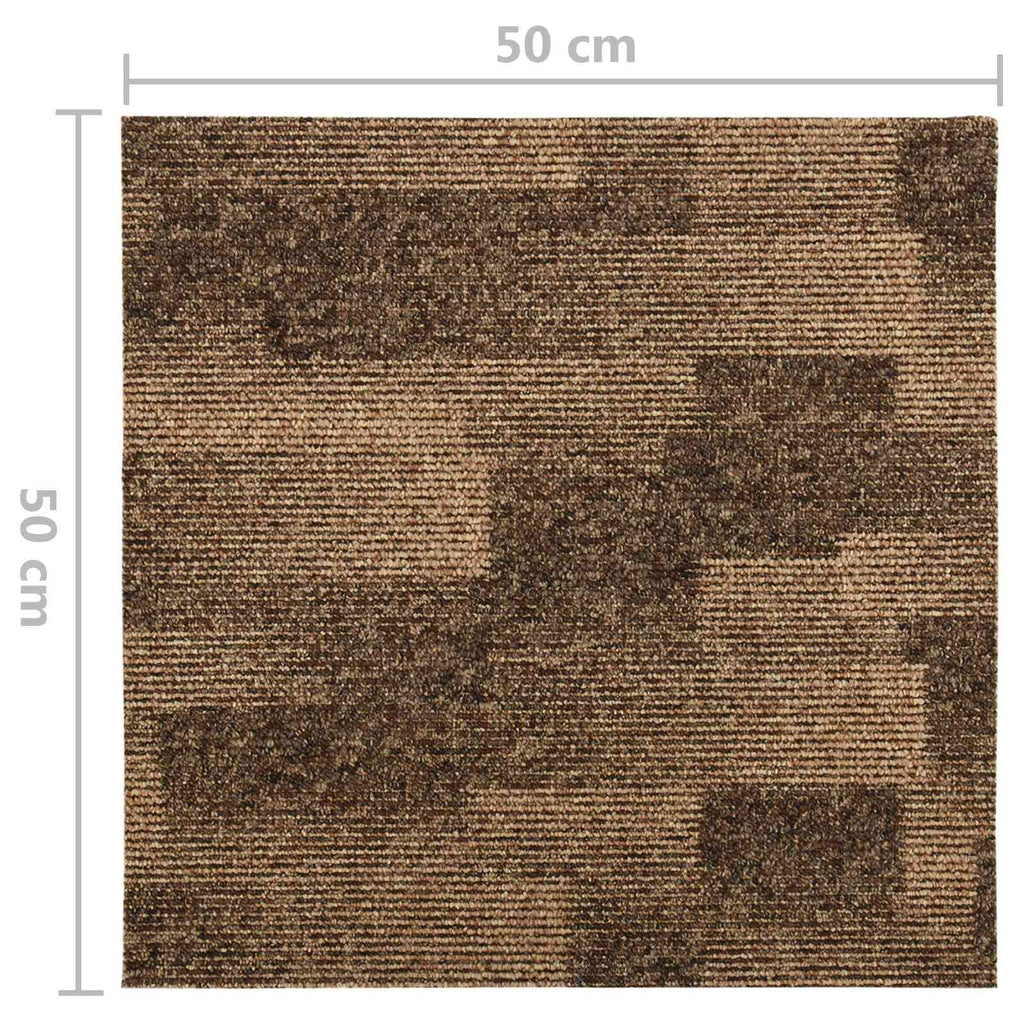 Moquette per pavimenti 20 pcs Marrone 50 x 50 cm PP