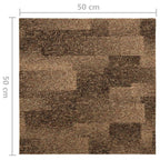 Moquette per pavimenti 20 pcs Marrone 50 x 50 cm PP