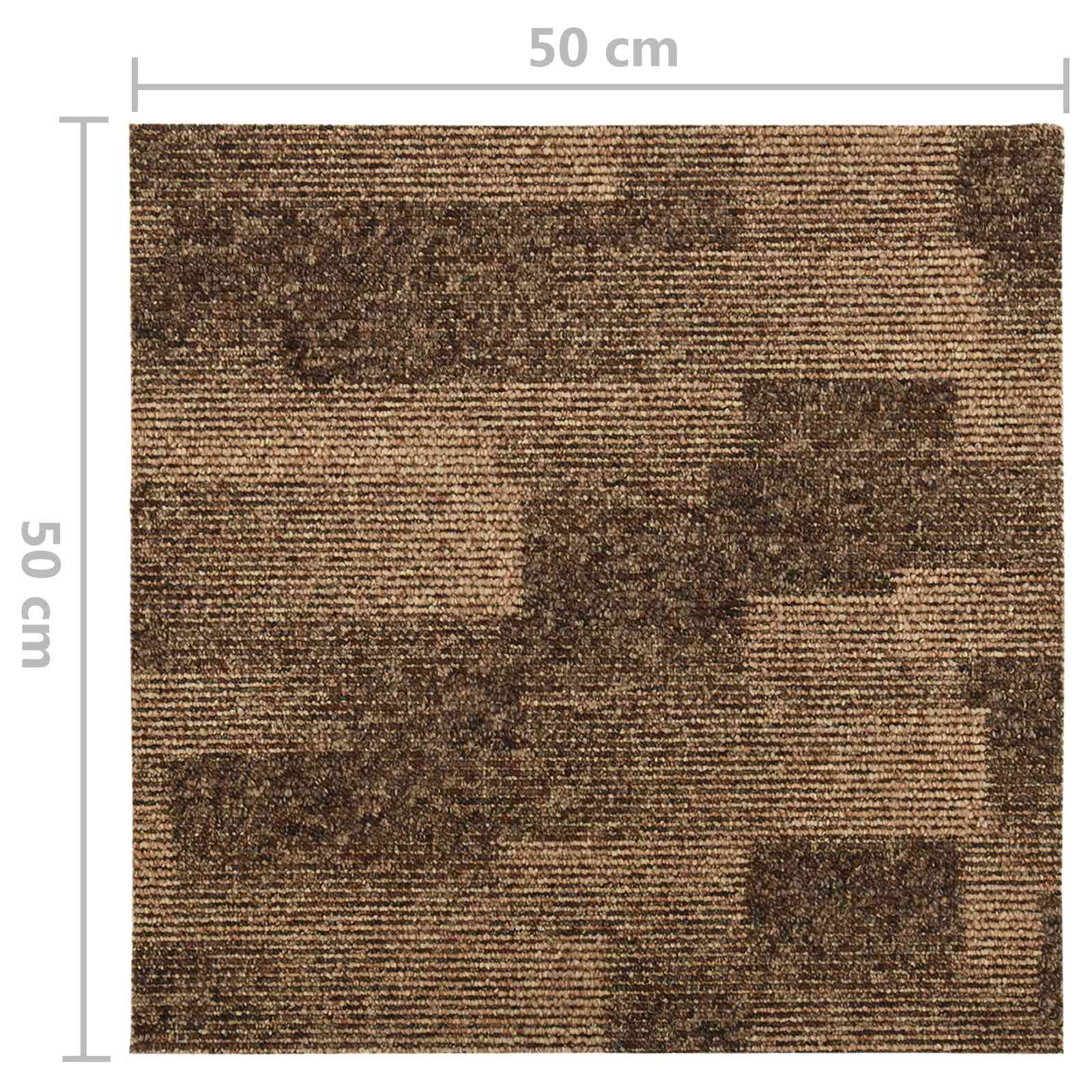 Moquette per pavimenti 20 pcs Marrone 50 x 50 cm PP