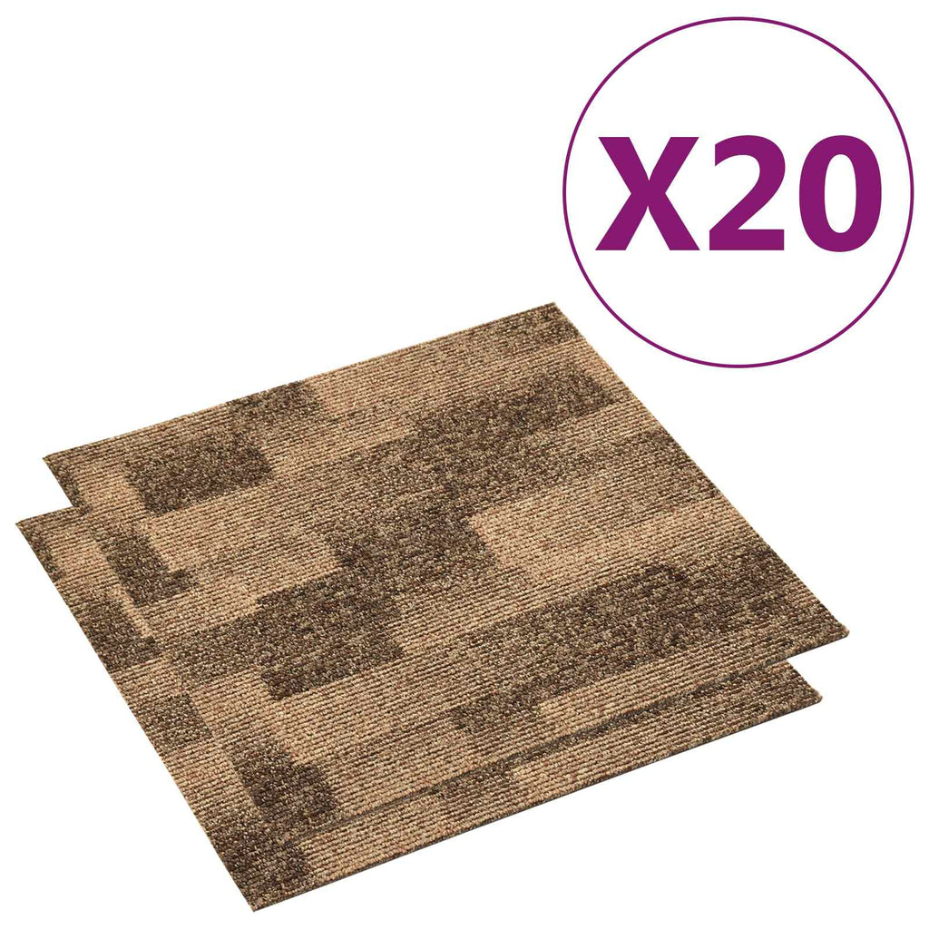 Moquette per pavimenti 20 pcs Marrone 50 x 50 cm PP