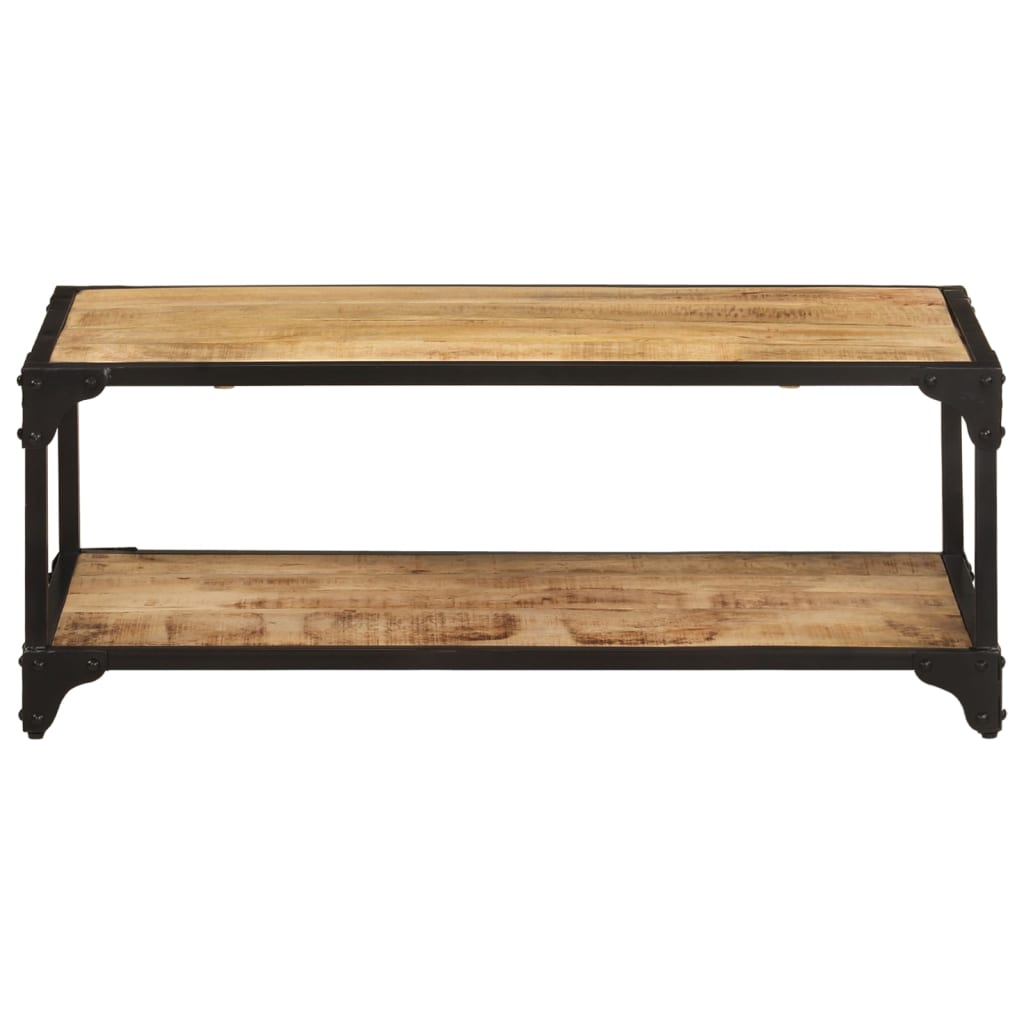 Tavolino da Salotto 90x45x35 cm Legno Massello di Mango Grezzo