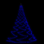Albero da Parete con Gancio Metallico 260 LED Blu 3 m