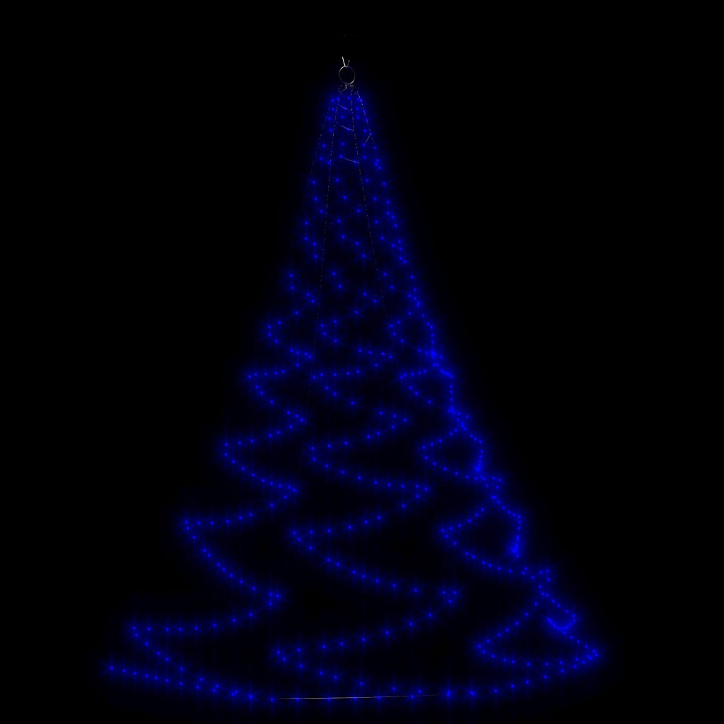 Albero da Parete con Gancio Metallico 260 LED Blu 3 m