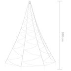 Albero da Parete con Gancio Metallico 260 LED Blu 3 m