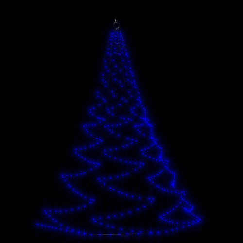 Albero da Parete con Gancio Metallico 720 LED Blu 5 m