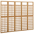 Divisorio a 5 Pannelli in Legno Massello di Abete 201,5x180 cm