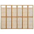 Divisorio a 6 Pannelli in Legno Massello di Abete 242,5x180 cm