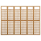 Divisorio a 6 Pannelli in Legno Massello di Abete 242,5x180 cm