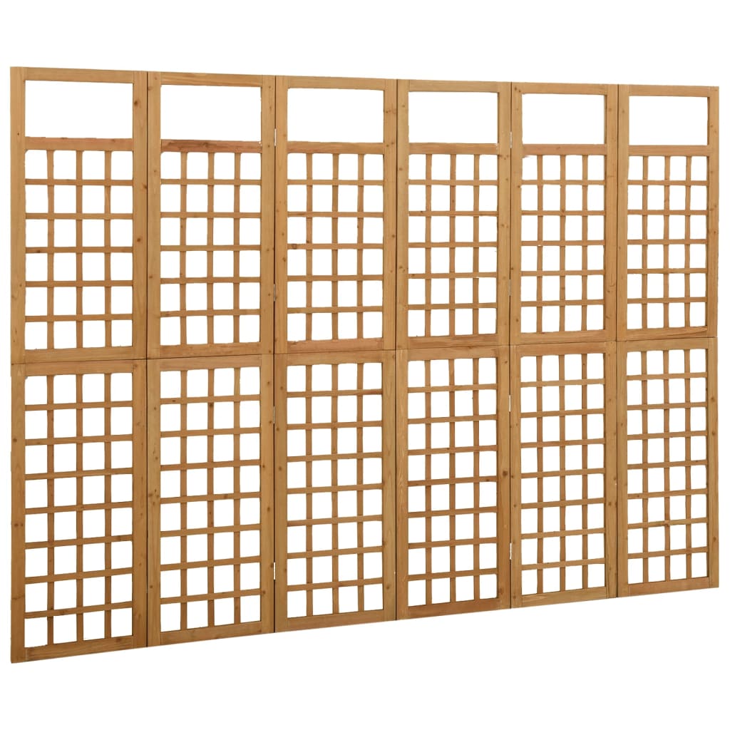 Divisorio a 6 Pannelli in Legno Massello di Abete 242,5x180 cm