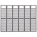 Divisorio a 6 Pannelli in Legno di Abete Grigio 242,5x180 cm