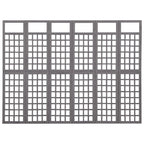 Divisorio a 6 Pannelli in Legno di Abete Grigio 242,5x180 cm