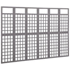 Divisorio a 6 Pannelli in Legno di Abete Grigio 242,5x180 cm