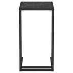 Tavolino per Computer Marmo Nero 50x35x65 cm Vetro Temperato