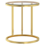 Tavolino Oro e Trasparente 45 cm in Vetro Temperato