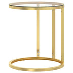 Tavolino Oro e Trasparente 45 cm in Vetro Temperato
