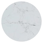 Tavolino Oro e Marmo Bianco 45 cm in Vetro Temperato