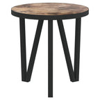 Tavolino Nero e Giallo Ø35 cm in MDF