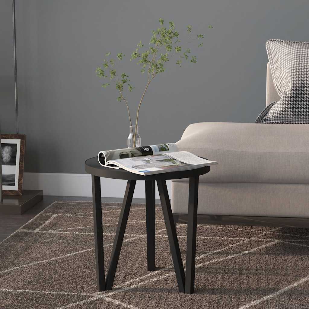 Tavolino Nero Ø35 cm in MDF