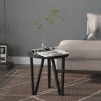 Tavolino Nero Ø35 cm in MDF