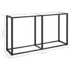 Tavolo Consolle Trasparente 140x35x75,5 cm in Vetro Temperato