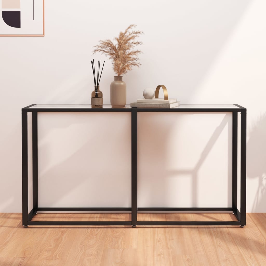 Tavolo Consolle Trasparente 140x35x75,5 cm in Vetro Temperato