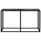 Tavolo Consolle Nero 140x35x75,5 cm in Vetro Temperato