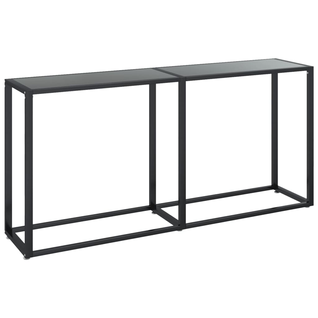 Tavolo Consolle Nero 160x35x75,5 cm in Vetro Temperato