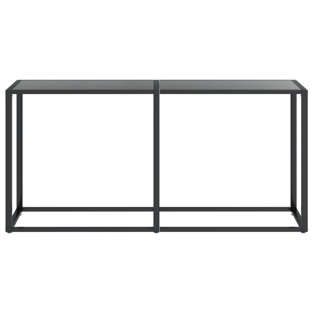 Tavolo Consolle Nero 160x35x75,5 cm in Vetro Temperato