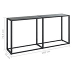 Tavolo Consolle Nero 160x35x75,5 cm in Vetro Temperato