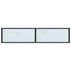 Tavolo Consolle Bianco Marmo 160x35x75,5 cm in Vetro Temperato