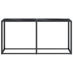 Tavolo Consolle Nero Marmo 160x35x75,5 cm in Vetro Temperato