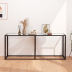Tavolo Consolle Trasparente 180x35x75,5 cm in Vetro Temperato