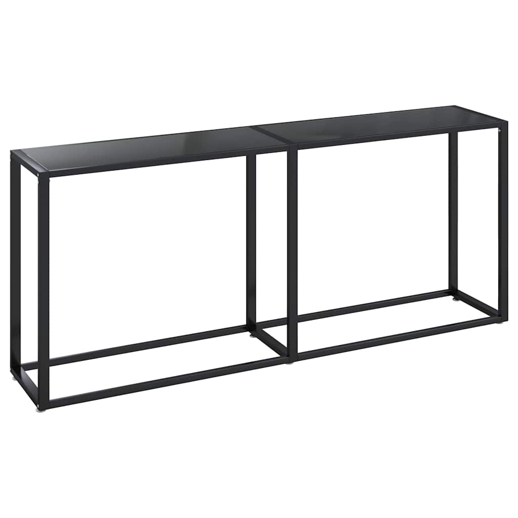 Tavolo Consolle Nero 180x35x75,5 cm in Vetro Temperato