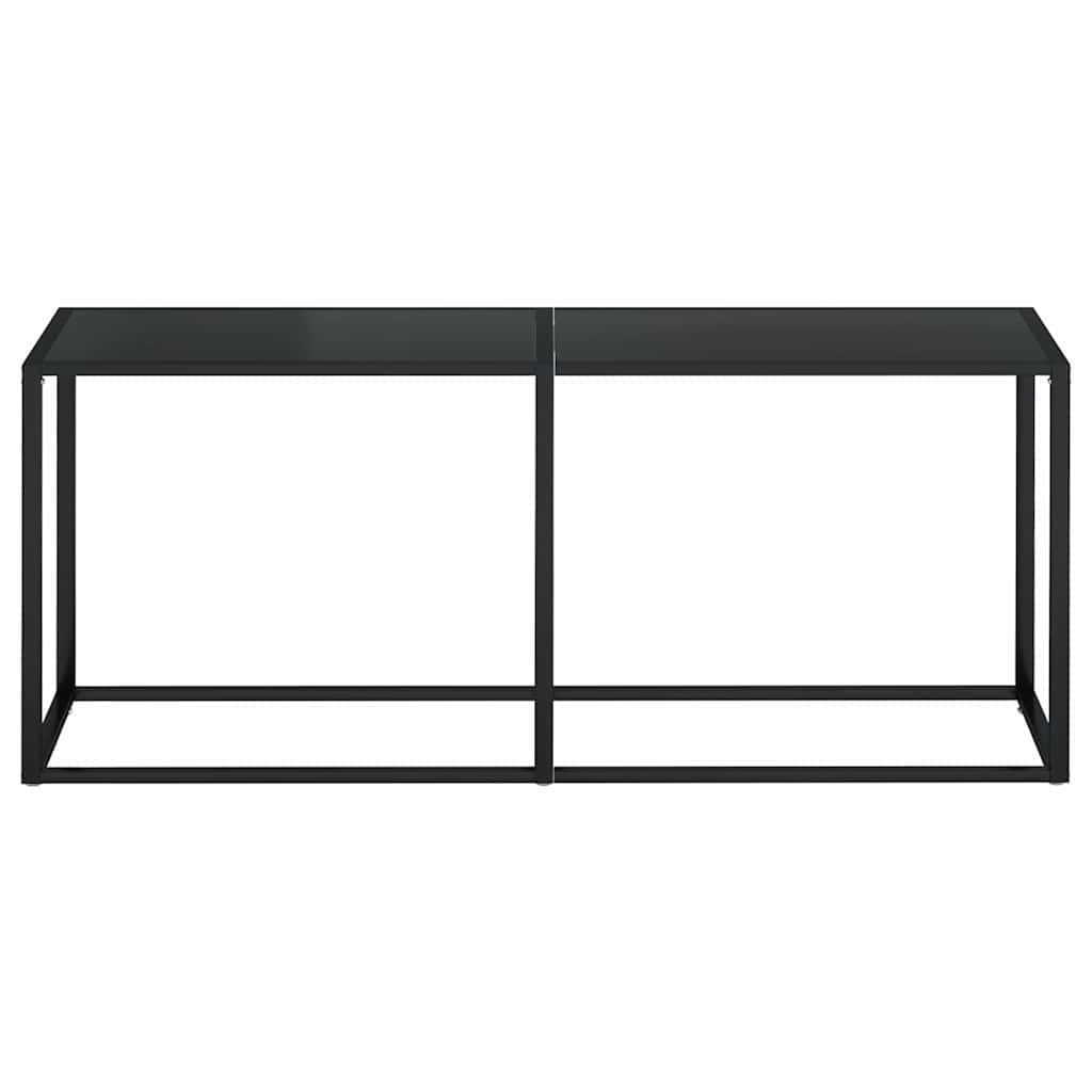 Tavolo Consolle Nero 180x35x75,5 cm in Vetro Temperato