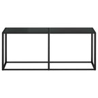 Tavolo Consolle Nero 180x35x75,5 cm in Vetro Temperato