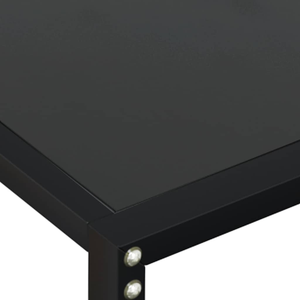 Tavolo Consolle Nero 180x35x75,5 cm in Vetro Temperato