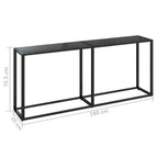 Tavolo Consolle Nero 180x35x75,5 cm in Vetro Temperato