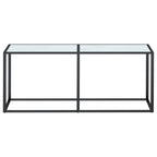 Tavolo Consolle Bianco Marmo 180x35x75,5 cm in Vetro Temperato