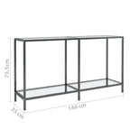 Tavolo Consolle Trasparente 140x35x75,5 cm in Vetro Temperato