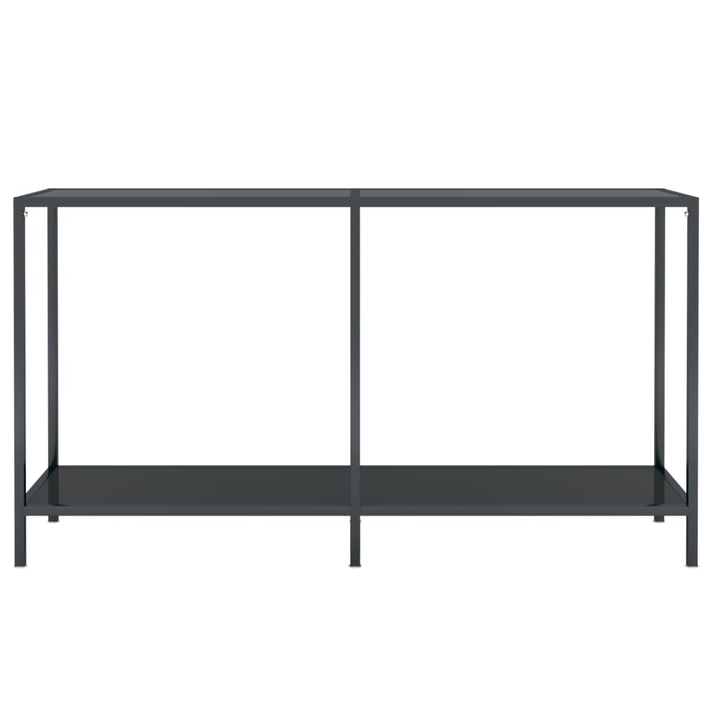 Tavolo Consolle Nero 140x35x75,5 cm in Vetro Temperato