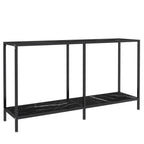 Tavolo Consolle Nero 140x35x75,5 cm in Vetro Temperato