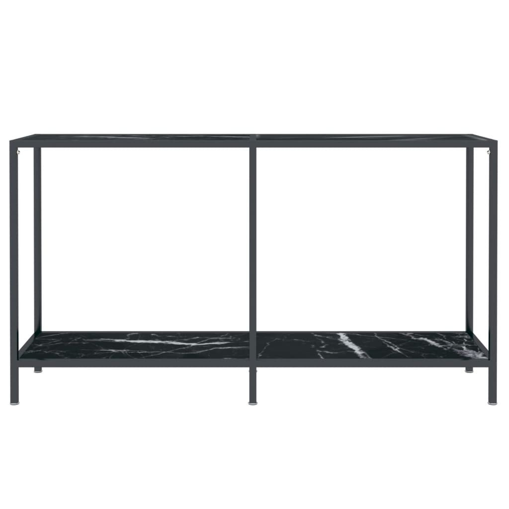 Tavolo Consolle Nero 140x35x75,5 cm in Vetro Temperato