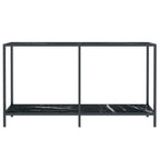 Tavolo Consolle Nero 140x35x75,5 cm in Vetro Temperato