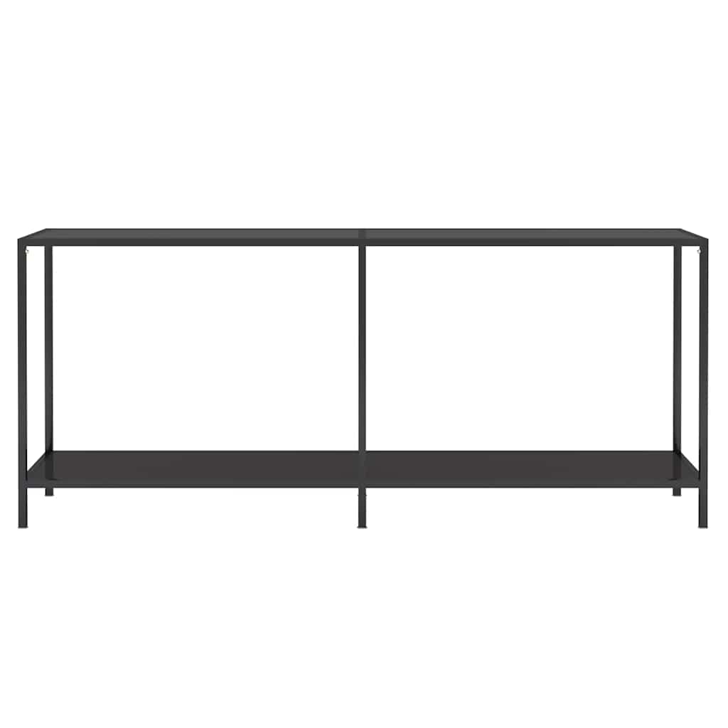 Tavolo Consolle Nero 180x35x75,5 cm in Vetro Temperato
