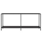 Tavolo Consolle Nero 180x35x75,5 cm in Vetro Temperato