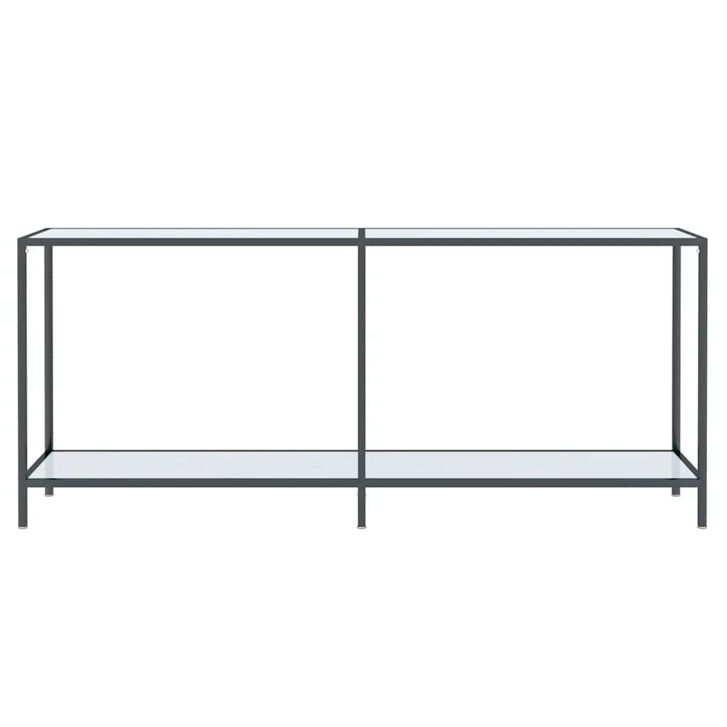 Tavolo Consolle Bianco 180x35x75,5 cm in Vetro Temperato