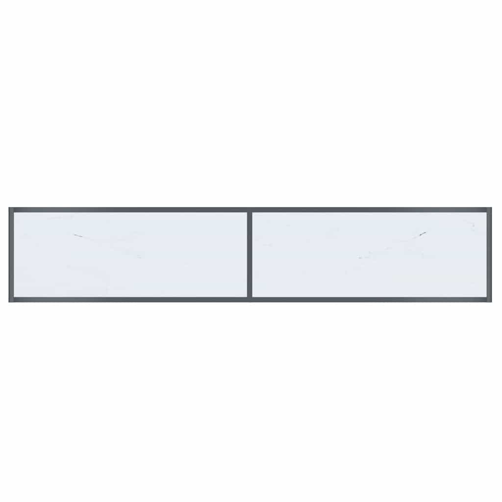 Tavolo Consolle Bianco 180x35x75,5 cm in Vetro Temperato