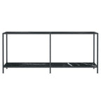 Tavolo Consolle Nero 180x35x75,5 cm in Vetro Temperato