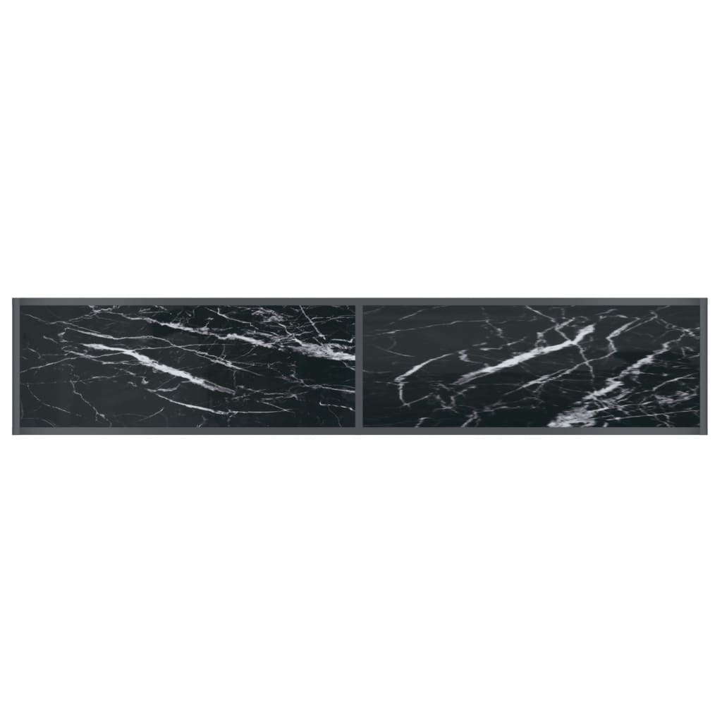 Tavolo Consolle Nero 180x35x75,5 cm in Vetro Temperato